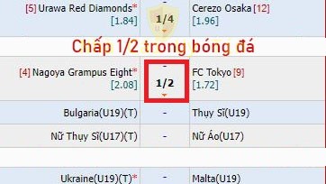 kèo chấp 1/2 bóng đá