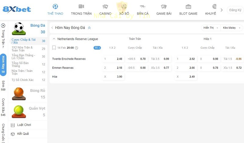 Cá cược thể thao 8xbet