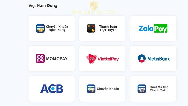Nhiều phương thức nạp tiền tiện lợi